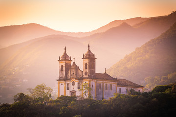 A church at Ouro Preto, Minas Gerais, Brazil. Ouro Preto is former capital of the state of Minas...