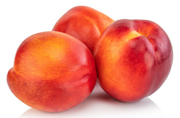 Nectarine fruit isolated on white background. Clipping Path