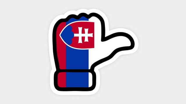 vertical screen, Vertical format. Drawing, animation is in form of like, heart, chat, thumb up with the image of Slovakia flag . White background