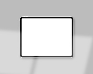 Tablet mockup on minimal background. Modern tablet display mockup scene. Photo mockup with clipping path.