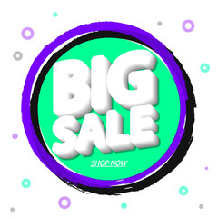 Big Sale, promotion banner design template, discount tag, vector illustration