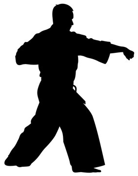recommend clip art: silhouette of kata karate athletes vector