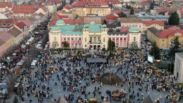 Mohacsi Busojaras carnival for spring greetings