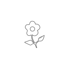 Obraz premium Hand drawn flower object. Female logo element, romantic floral clipart. For florists or weddings related business branding and personality. Black on white isolated symbol.