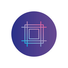 Obraz premium Isolated circuit square gradient style icon vector design