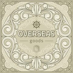 Vintage decorative ornate label design