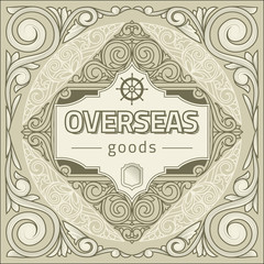 Vintage decorative ornate label design