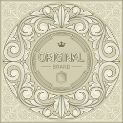 Vintage decorative ornate label design