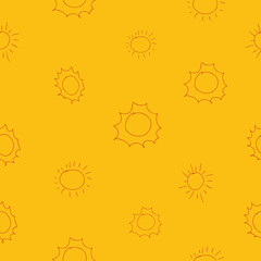 sun seamless pattern vector. Cartoon seamless pattern with sun. Cute vector colorful seamless pattern.