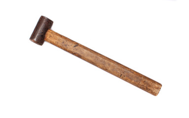 Old handmade hammer isolated