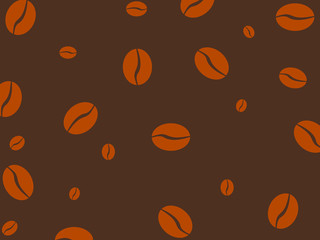 Magnificent and simple design background coffee beans silhouettes