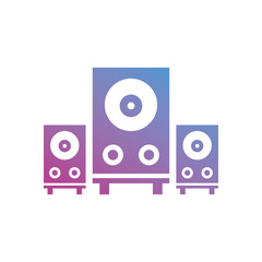 Isolated music speakers gradient style icon vector design
