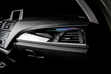 The ideal surface of plastic in the interior of the car is black after polishing and cleaning with car chemistry