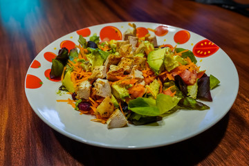 Delicious Chicken salad with avocado 