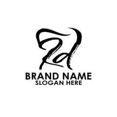 logo letter rd with dental vector design