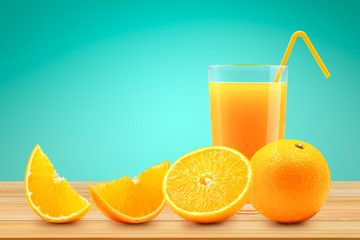 Stack of fresh orange fruit on wooden.