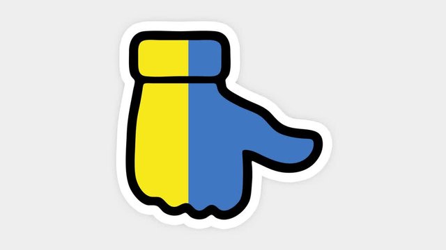 vertical screen, Vertical format. Drawing, animation is in form of like, heart, chat, thumb up with the image of Ukraine flag . White background
