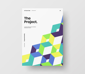 Amazing business presentation vector A4 vertical orientation front page mock up. Modern corporate report cover abstract geometric illustration design layout. Company identity brochure template.