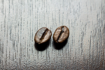 coffee beans on wooden background