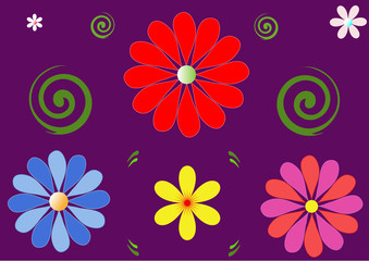 Floral background. The Colors flowers for fabric or wrapping paper.