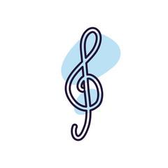 Obraz premium Isolated music note line style icon vector design