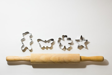rolling pin and figures for cookies