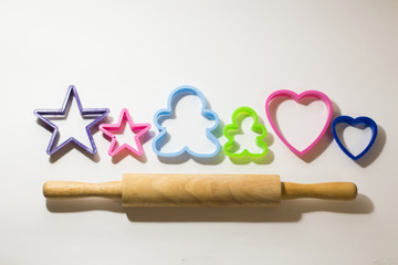 rolling pin and figures for cookies