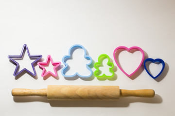 rolling pin and figures for cookies