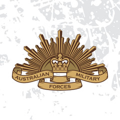 Decorative Rising Sun Badge of Australian Army.