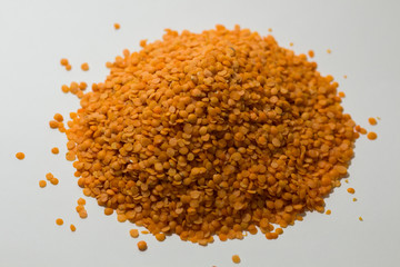 lentils on a white background