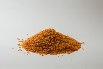 lentils on a white background