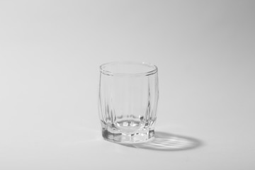 transparent glass on a white background