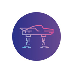 Isolated flying car gradient style icon vector design
