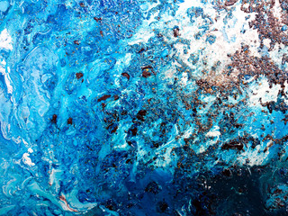 Obraz premium Blue abstract background. Sea and sand. Vacation. The waves.