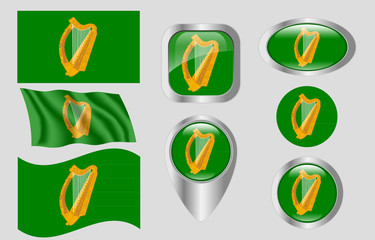 Flag of Leinster, Ireland (bright)