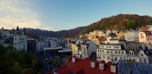 Karlovy Vary a spa town situated in western Bohemia, Czech Republic - obrazy, fototapety, plakaty
