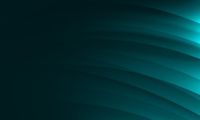 Fototapeta premium Abstract wave Teal green black dark gradient geometric background.Curved lines graphic design.