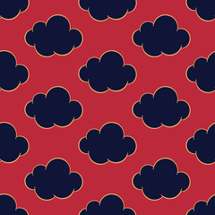 Obraz premium Vector stormy sky background, seamless pattern with clouds
