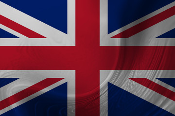 United Kingdom flag background with waves