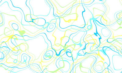 Green blue and yellow curve wave line on white abstract background.