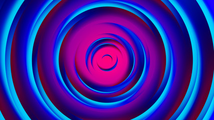 Pink purple neon circles abstract background.3D illustration with paper cut style.