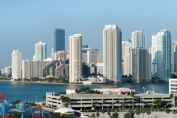 Fototapeta na wymiar Miami Brickell Key Artificial Island