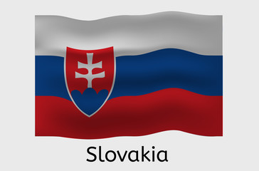 Slovakian flag icon, Slovakia country flag vector illustration