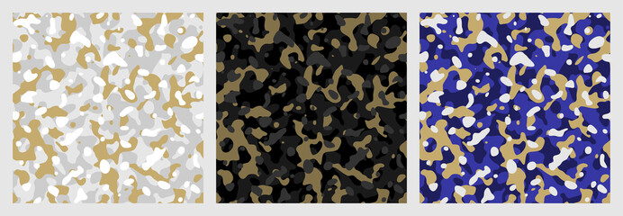 Abstract seamless pattern. Set of camouflage backgrounds. Organic ornament. - 327031149