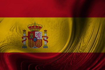 Spain flag background with waves