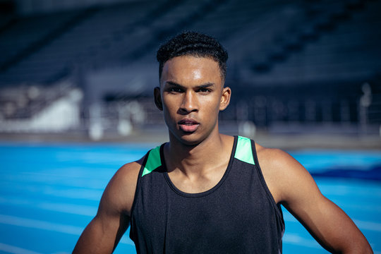 Athlete looking at the camera