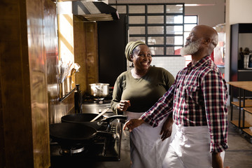 African chefs having fun while cooking
