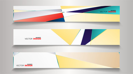 A set of modern vector banners with a rectangular design background