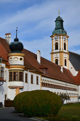 Fototapeta na wymiar View of the Reichersberg Abbey in Inviertel, Upper Austria, Austria