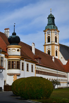 View of the Reichersberg Abbey in Inviertel, Upper Austria, Austria